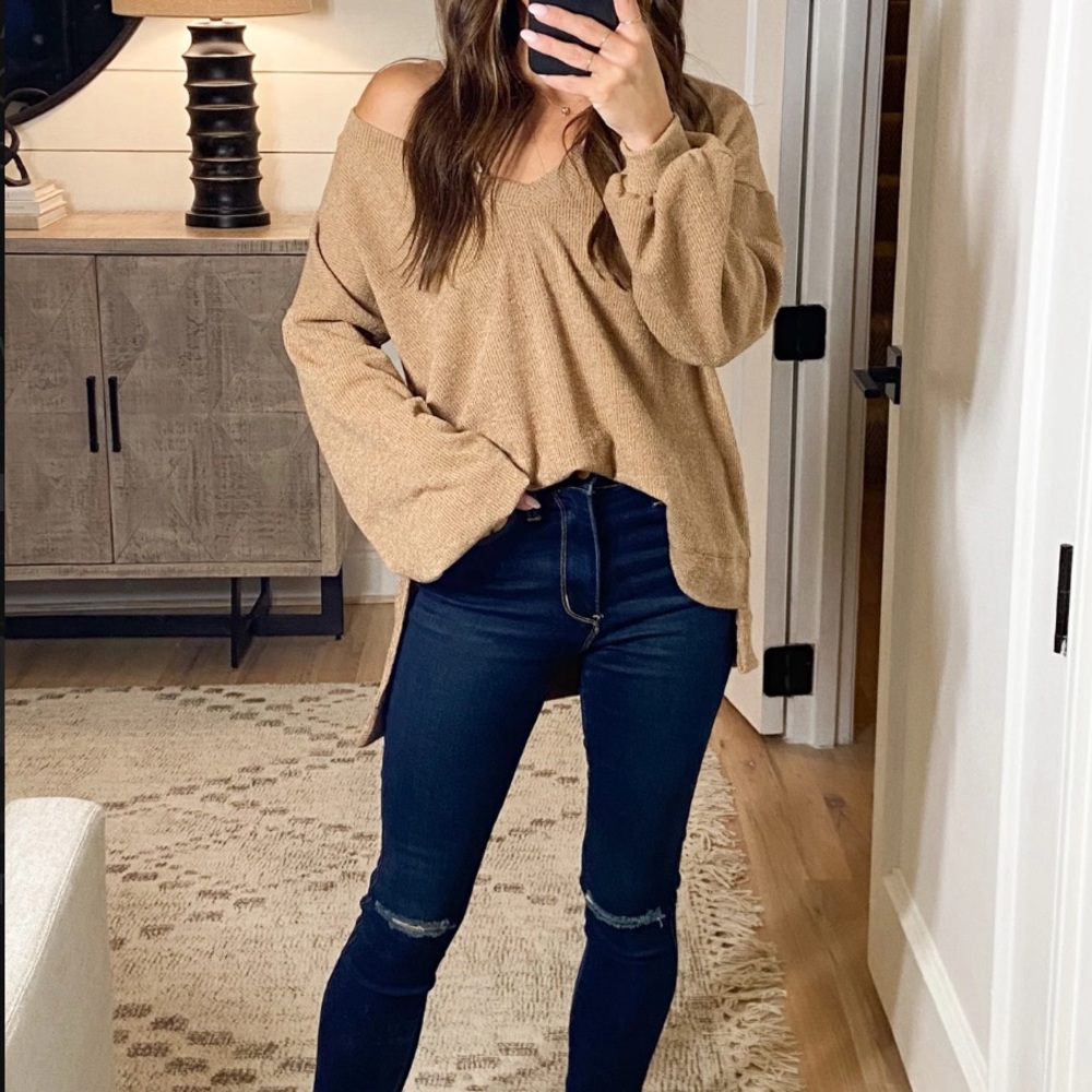 Monticello Balloon Sleeve Top | Hazelnut Med